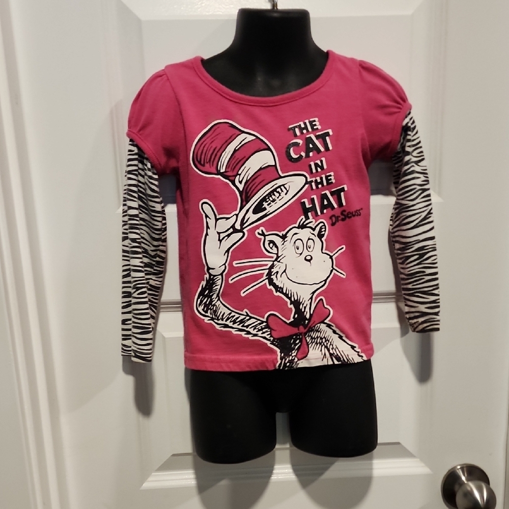 Dr. Seuss Pink and Black Long Sleeve Tee